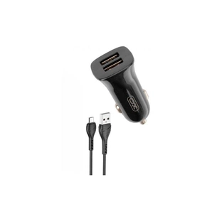 Зарядний пристрій XO TZ10 2.4A/2 USB + Micro USB Black (XO-TZ10-MC-BK) зображення 1