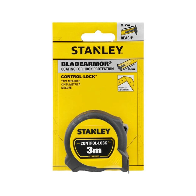 Рулетка Stanley CONTROL-LOCK, 3мх19мм, у прогумованому корпусі, з двосторонньою шкалою (STHT37230-0) - picture 7