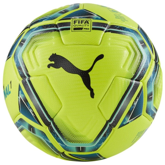 М'яч футбольний Puma team FINAL 21.1 FIFA Quality Pro Ball Уні 5 Салатовий / Чорний / Синій (4062451442637) - изображение 1