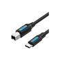 Дата кабель USB 2.0 C Male to B Male 2A Cable 1.5M Black VENTION (CQUBG) - зменшене зображення 1