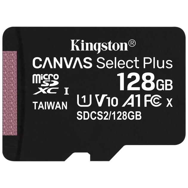 Карта пам'яті Kingston 128GB microSDXC Class 10 Canvas Select Plus 100R A1 (SDCS2/128GBSP) - изображение 1