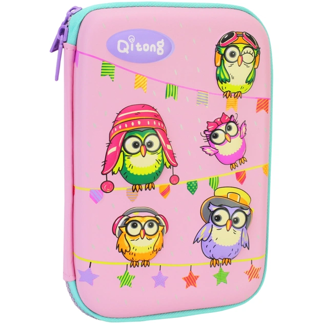 Пенал Cool For School з тисненням 1 відділення Рожевий (QT-5669-Pink) - зображення 1