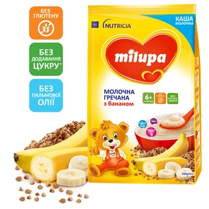 Дитяча каша Milupa молочна гречана з бананом для дітей від 6 місяців 210 г (5900852054778) изображение 1