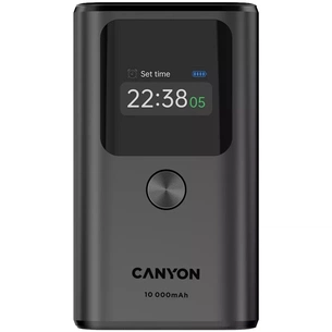 Батарея універсальна Canyon 10000mAh OnPower 130 TFT PD/30W Dark Grey (CNS-CPB130DG) зображення 1