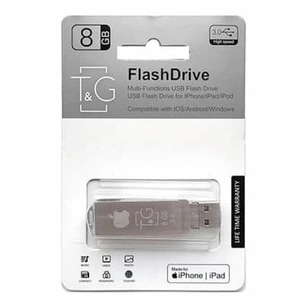 USB флеш накопичувач T&G 8GB 004 Metal Black USB 3.0/Lightning (TG004IOS-8G3) зображення 1