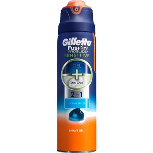 Гель для гоління Gillette Fusion ProGlide Sensitive Ocean Breeze 170 мл (7702018357895) зображення 1