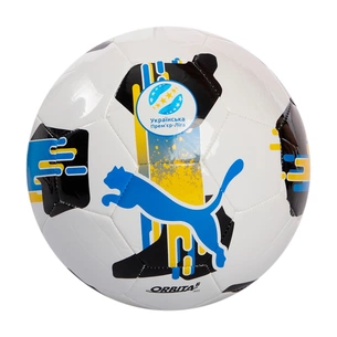М'яч футбольний Puma Orbita UPL (MS) 084593-01 білий, чорний, жовтий, блакитний 5 (4067982253011) изображение 1