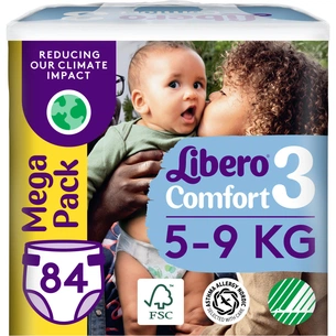 Підгузки Libero Comfort Розмір 3 (5-9 кг) 84 шт (7322541756738) зображення 1