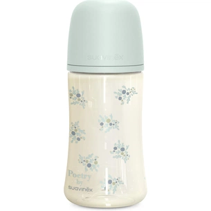 Пляшечка для годування Suavinex Poetry, 270 мл, фізіологічна соска середній потік, м'ятна (308970) зображення 1