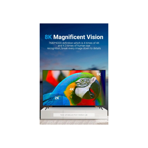 Кабель мультимедійний HDMI M to HDMI M 2.0m V2.1 8K60Hz silver Vention (ALCIH) - picture 5