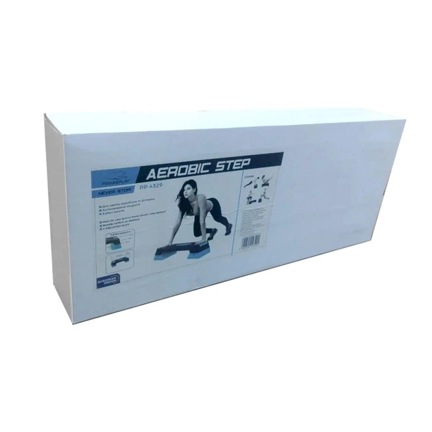 Степ-платформа PowerPlay 3 рівні Чорно-блакитна (PP_4329_(3)_Black/Blue) - зображення 4