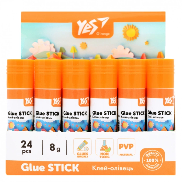 Клей Yes олівець PVA Orange Line 8г (320295) - picture 2