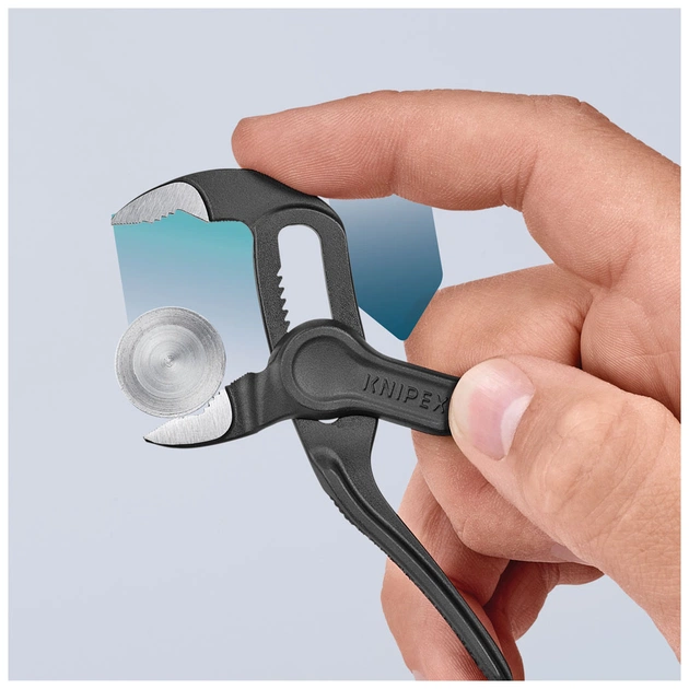 Кліщі KNIPEX COBRA XS переставні з фіксатором, 28 мм (1"), под ключ 24 мм, L-100 мм, Cr-V (87 00 100) - зображення 10