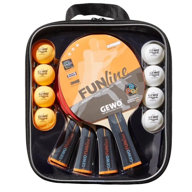 Комплект для настільного тенісу Gewo Family & Friends 4 Bats 8 Balls (97010000) (931052) - picture 1
