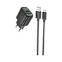 Зарядний пристрій HOCO C140A Smart USB QC3.0 + USB to cable Micro Black (6942007627801) - зменшене зображення 2