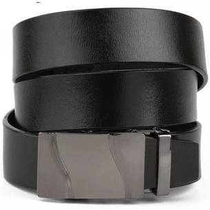 Ремінь Vintage Чоловічий з пряжкою хвиля Чорний (20250) зображення 1