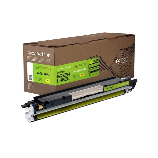 Тонер-картридж Patron HP 126A (CE312A) Green Label, yellow (PN-126AYGL) - изображение 1