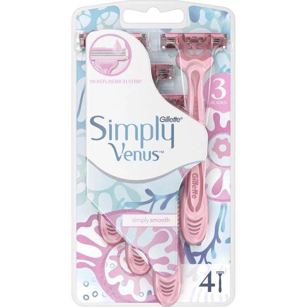 Бритва Gillette Simply Venus 3 4 шт. (7702018465675/8700216143608) - picture 2