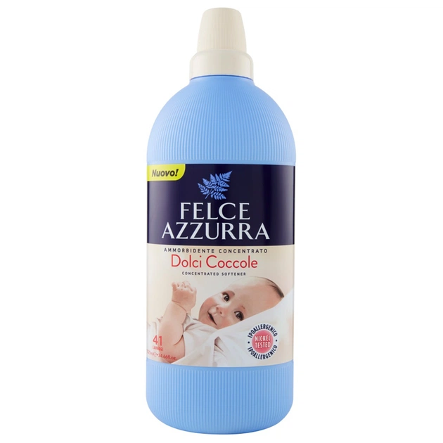 Кондиціонер для білизни Felce Azzurra Dolci Coccole концентрований пом'якшувач 1025 мл (8001280408786) - зображення 1