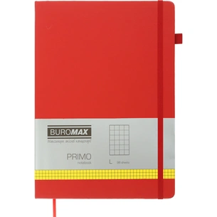 Книга записна Buromax Primo 190x250 мм 96 аркушів в клітинку обкладинка зі штучної шкіри Бордова (BM.292161-13) зображення 1