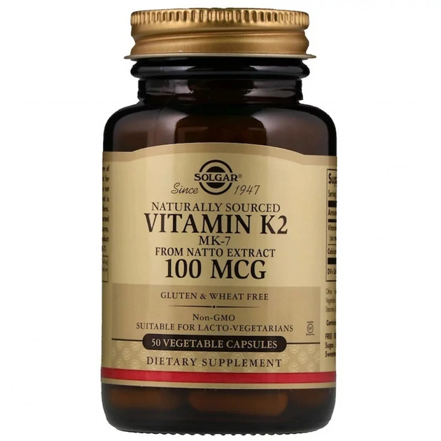 Вітамін Solgar Натуральний Вітамін К2, Naturally Sourced Vitamin K2, 100 мк (SOL-03603) - зображення 1