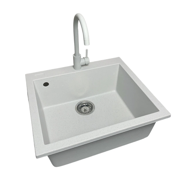 Мойка кухонная Adamant Univer Old stone + змішувач + дозатор + ополіскувач склянок + колан (4824296106610) - изображение 4