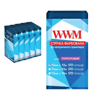 Стрічка до принтерів 13мм х 12м STD к. Purple*5шт WWM (R13.12SP5) зображення 1
