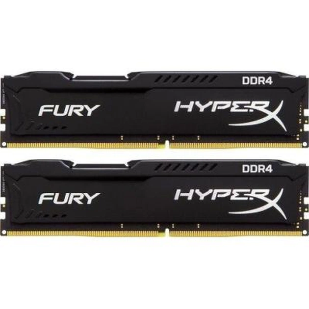 Модуль пам'яті для комп'ютера DDR4 32GB (2x16GB) 2666 MHz HyperX FURY Black Kingston Fury (ex.HyperX) (HX426C16FBK2/32) - зображення 1