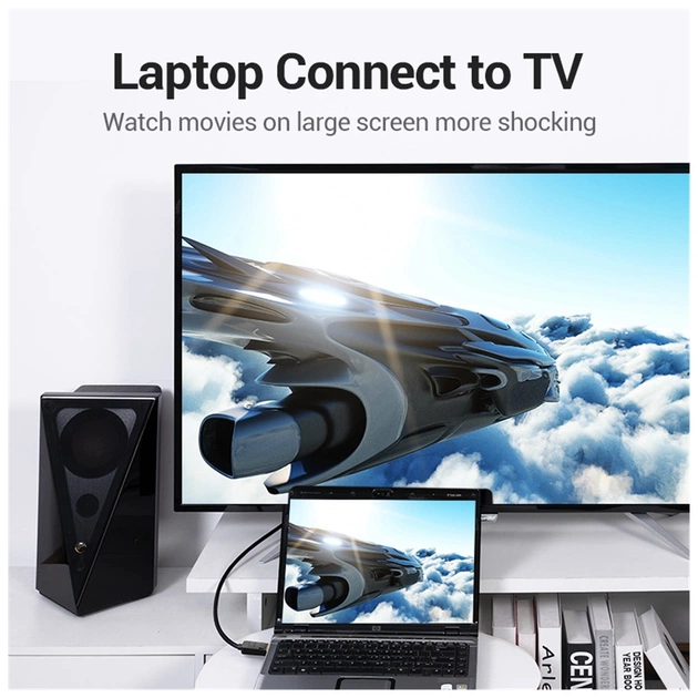 Кабель мультимедійний HDMI M to HDMI M 1.0m 8K cotton braided black Vention (AAUBF) - picture 6