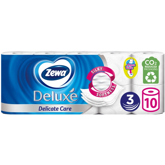 Туалетний папір Zewa Deluxe білий 3 шари 10 рулонів (7322541171746) - зображення 1