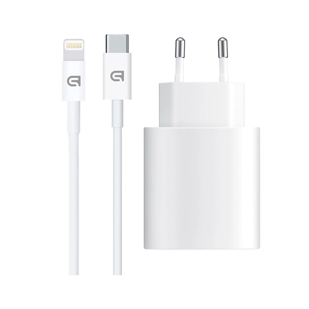 Зарядний пристрій Armorstandart AMHJ83 20W USB-C White + cable USB-C to Lightning (ARM77724) - зображення 1
