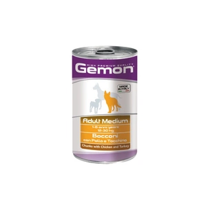 Консерви для собак Gemon Dog Wet Medium Adult шматочки з куркою та індичкою 1.25 кг (8009470387927) зображення 1