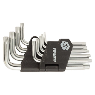 Ключ Sigma набір TORX 9шт T10-T50 CrV, короткі з отвором (4022211) зображення 1