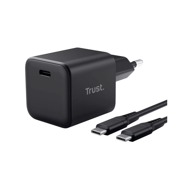 Зарядний пристрій Trust USB-C PD65W GaN PPS black (26046_TRUST) - зображення 1
