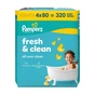 Детские влажные салфетки Pampers Fresh Clean Baby Wipes 4 х 80 шт (320 шт) (8001841078052) - уменьшенное изображение 2
