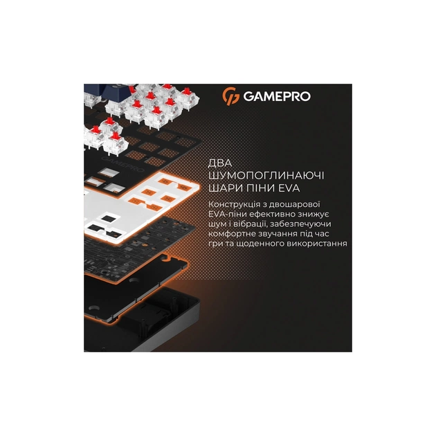 Клавіатура GamePro Genesis Metallic MK110B Outemu Red Switch USB UA Black (MK110B) - зображення 10