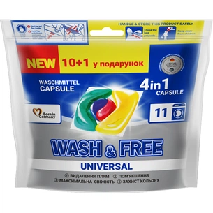 Капсули для прання Wash&Free Universal 10+1 шт. (4260637722058) зображення 1