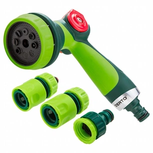 Пістолет для поливу Verto пістолетний з коннектором 1/2" та з'єднувачами (15G712) зображення 1