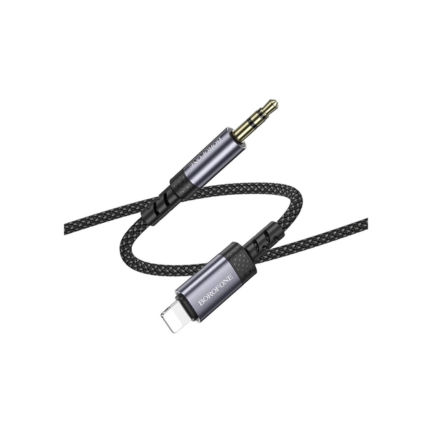 Кабель мультимедійний Lightning to 3.5mm M 1.0m grey BOROFONE (6941991118975) - зображення 5