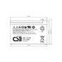 Батарея до ДБЖ CSB 12В 12 Аг (GPL12120 F2) - зменшене зображення 2