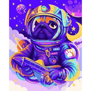 Картина по номерам Santi Космічний патруль. Мопс 40*50 см ©pollypop92 (954461) зображення 1