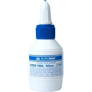 Клей Buromax PVA JOBMAX 50 мл, cap dispenser (BM.4851) изображение 1