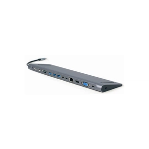 Концентратор Cablexpert USB-C 9-in-1 (Hub/HDMI/VGA/PD/card-reader/lan/audio) (A-CM-COMBO9-01) зображення 1