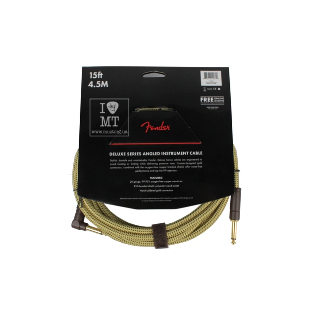 Інструментальний кабель Fender Cable Deluxe Series 15' Angled Tweed (228454) - picture 3