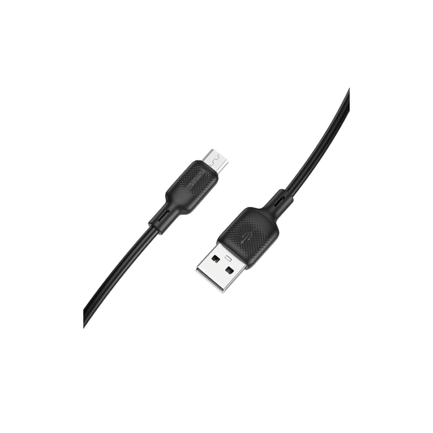Дата кабель USB 2.0 AM to Micro 5P 1.0m silicone black BOROFONE (6941991115417) - изображение 1
