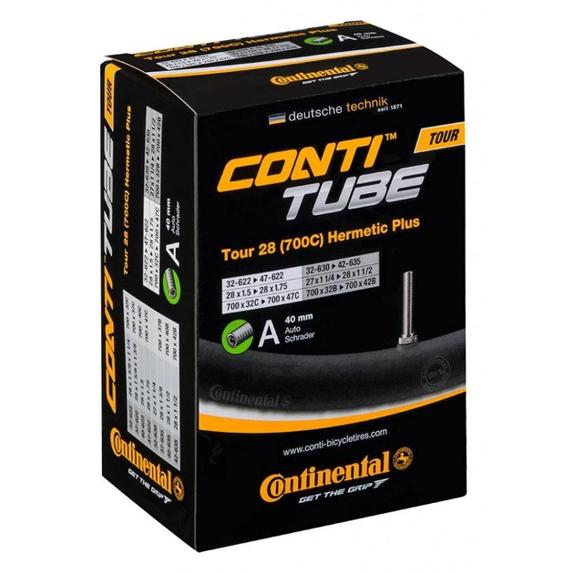 Велосипедна камера Continental Tour 28" Hermetic Plus 32-622 / 47-642 AV40mm (180721) - изображение 1