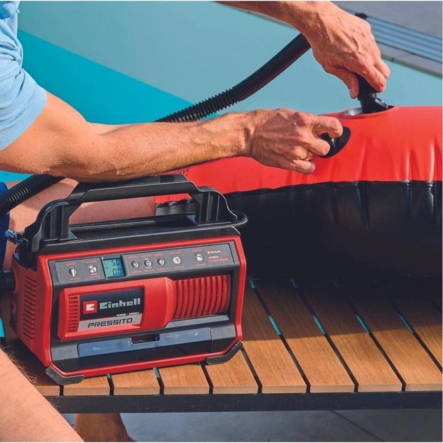 Автомобільний компресор Einhell гібридний PRESSITO 18/25 Hybrid, PXC, 230/18В, 11бар, 25л/хв, можливість всмоктування, шланг 710 (4020430) - picture 4