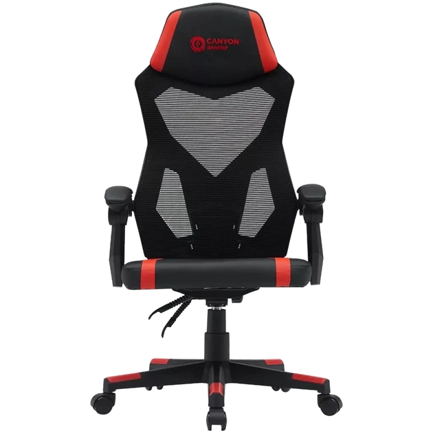 Крісло ігрове Canyon Flow MCH01 Mesh Black/Red (CNE-MCH01R) - зображення 1