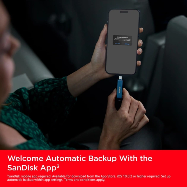 USB флеш накопичувач SanDisk 128GB Phone Drive for iPhone Metallic Sky Lightning/Type-C U (SDIXD0N-128G-GN6NE) - picture 7