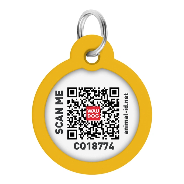 Адресник для животных WAUDOG Smart ID с QR паспортом "Градиент оранжевый", круг 30 мм (230-4035) - изображение 3